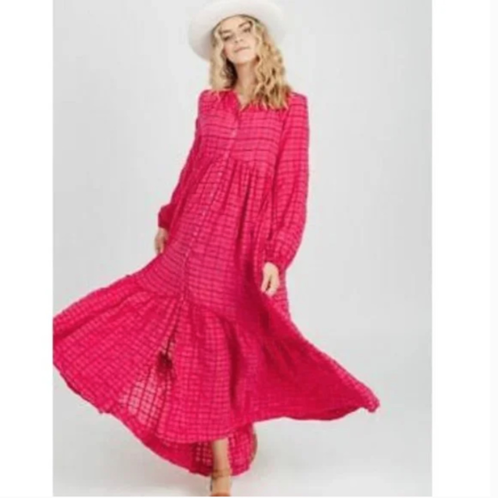 Free People Edie Dress Maxi Large Pink NWT